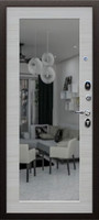 миниатюра - металлическая дверь в квартиру с большим зеркалом внутри - МД-215 - kv61-2